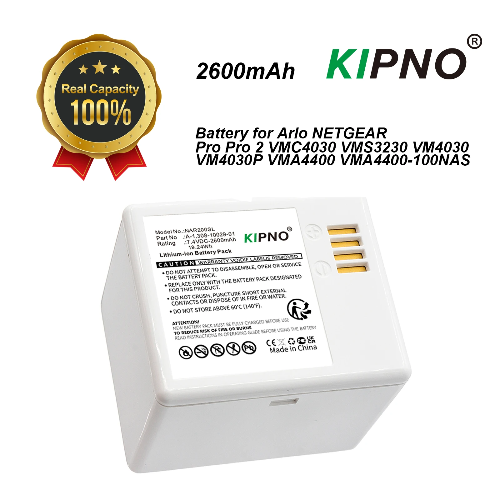 Home Security Battery Replacement - KIPNO vervangende batterij A-1 voor ARLO